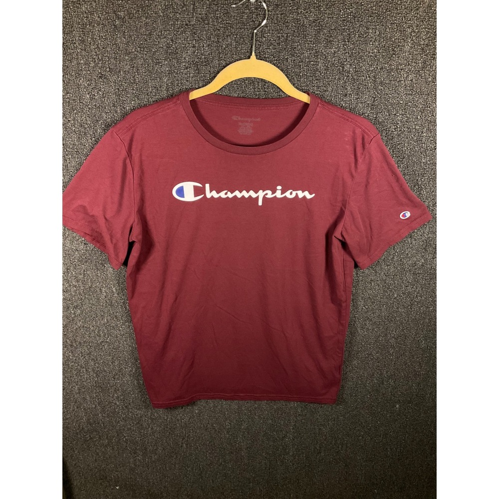 Champion Kids XL 18-20 Maroon Short Sleeve Graphic Logo T-Shirt Burgundy